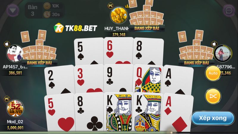 Các lá bài cơ bản trong game bài mậu binh Tk88